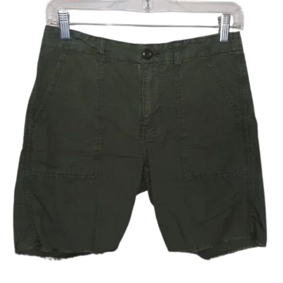 J.CREW Shorts, 00, Army green, Cut-offs, Zipper fly, 4 Pockets, Linen-cotton - Picture 1 of 12